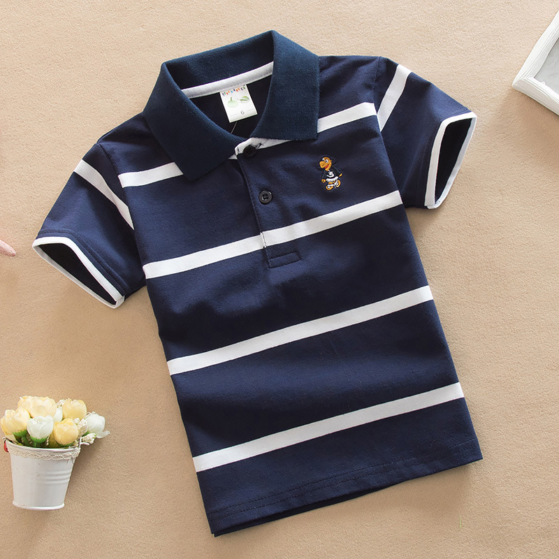 Baby Clothing For Summer - 夏の男の子ポロシャツ半袖 Tシャツ子供のための少年ボトム無地子供スウェットベビー服 2-14 年