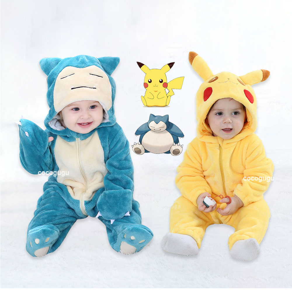 Baby Clothing Boy - ポケモンコスチューム 0-5 Y ベビーカビゴンロンパースアニメコスプレ着ぐるみかわいいパジャマ男の子女の子カバーオールハロウィン服