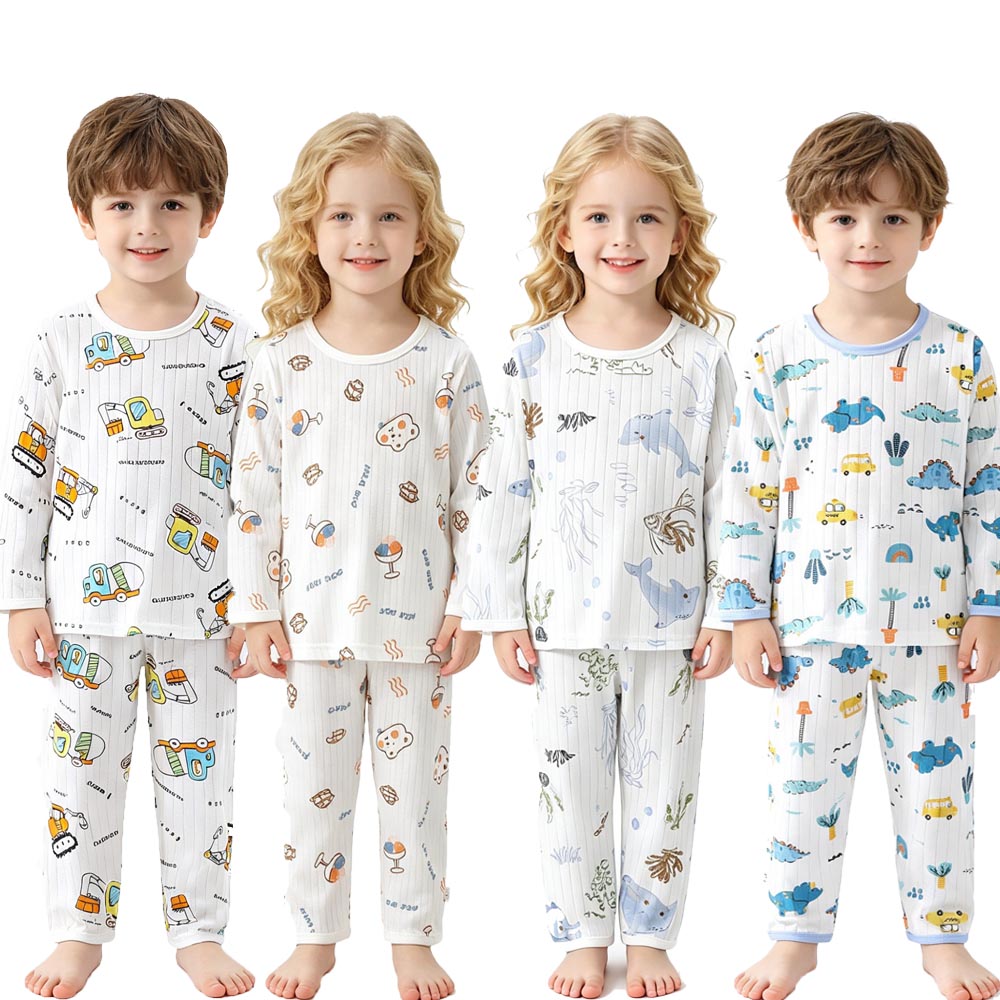 Baby Clothing Crochet - ベビーパジャマセット コットン製 子供用パジャマ 幼児用 長袖 ベビーナイトウェア