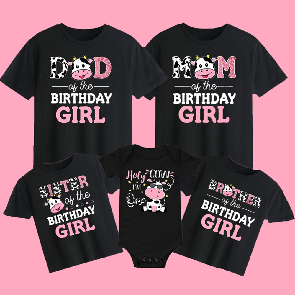Baby Clothing Crochet - 女の子のためのマッチング服,かわいい,誕生日,お父さん,ママ,牛の衣装,家族,ベビーロンパース
