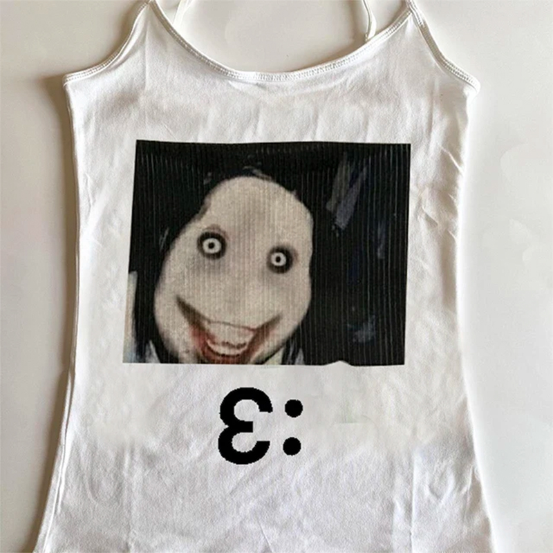 Baby Y2K Clothing - 女性の裸の肩のノースリーブクロップトップ,ストリートガールのセクシーなファッション,パンクゴシックプリント,スリムフィット,ベビータンク,y2k服,夏