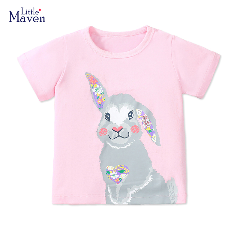 Baby Clothing For Summer - リトルメイブン夏幼児子供服誕生日プレゼント Tシャツ漫画ウサギ女の赤ちゃん子供服綿