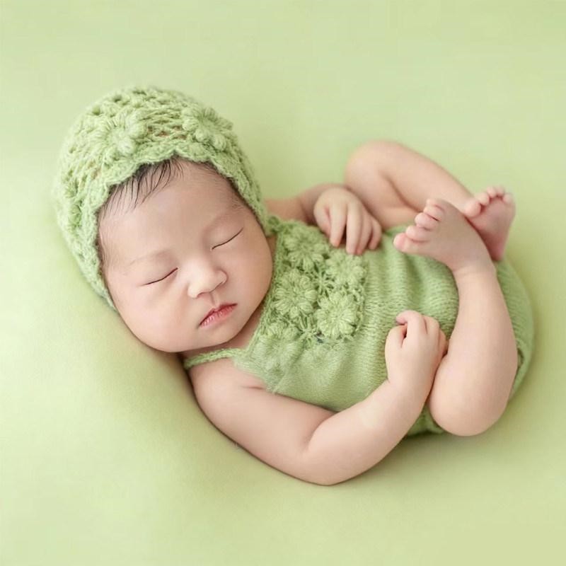 Romper Onesie Baby - 2026年新生児用モヘアロンパース写真撮影用小道具、ベビー手作り写真撮影用衣装