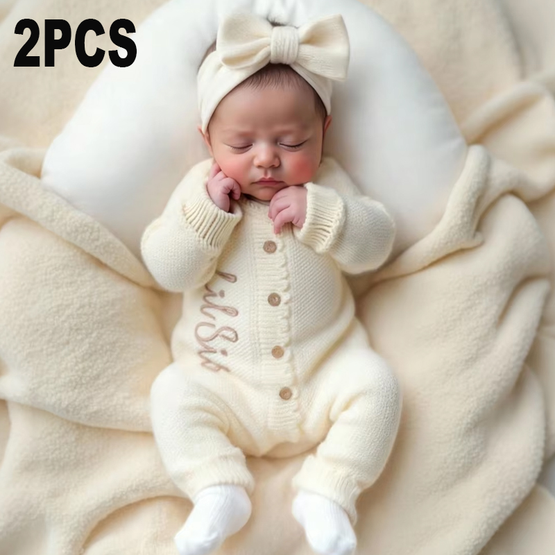 Ylsteed 2 個ニット新生児写真撮影衣装、リボンヘッド - Romper Onesie Baby のレビューと価格
