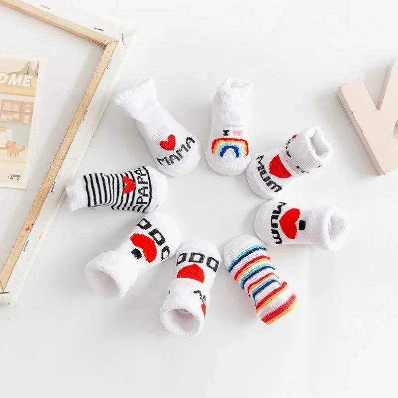春夏ベビーガールズボーイズ綿ソフト暖かい靴下新生児幼児レター - Baby Clothing For Summer のレビューと価格