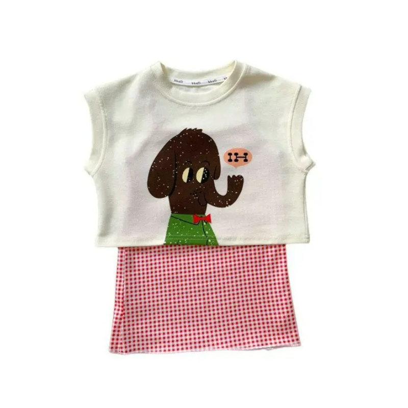 2025年夏新作 ベビーガールズスーツ 漫画可愛いゾウベスト - Baby Clothing Elephant のレビューと価格