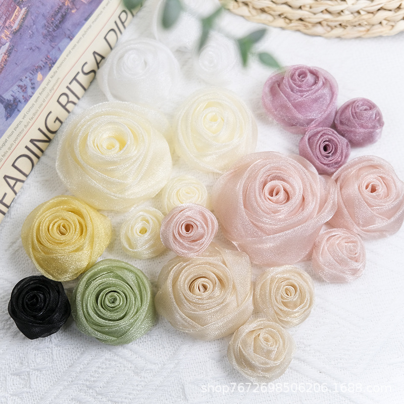 3-4.5cm オーガンザ スノーローズ ヘッドドレス ヘア - Baby Clothing Designer のレビューと価格