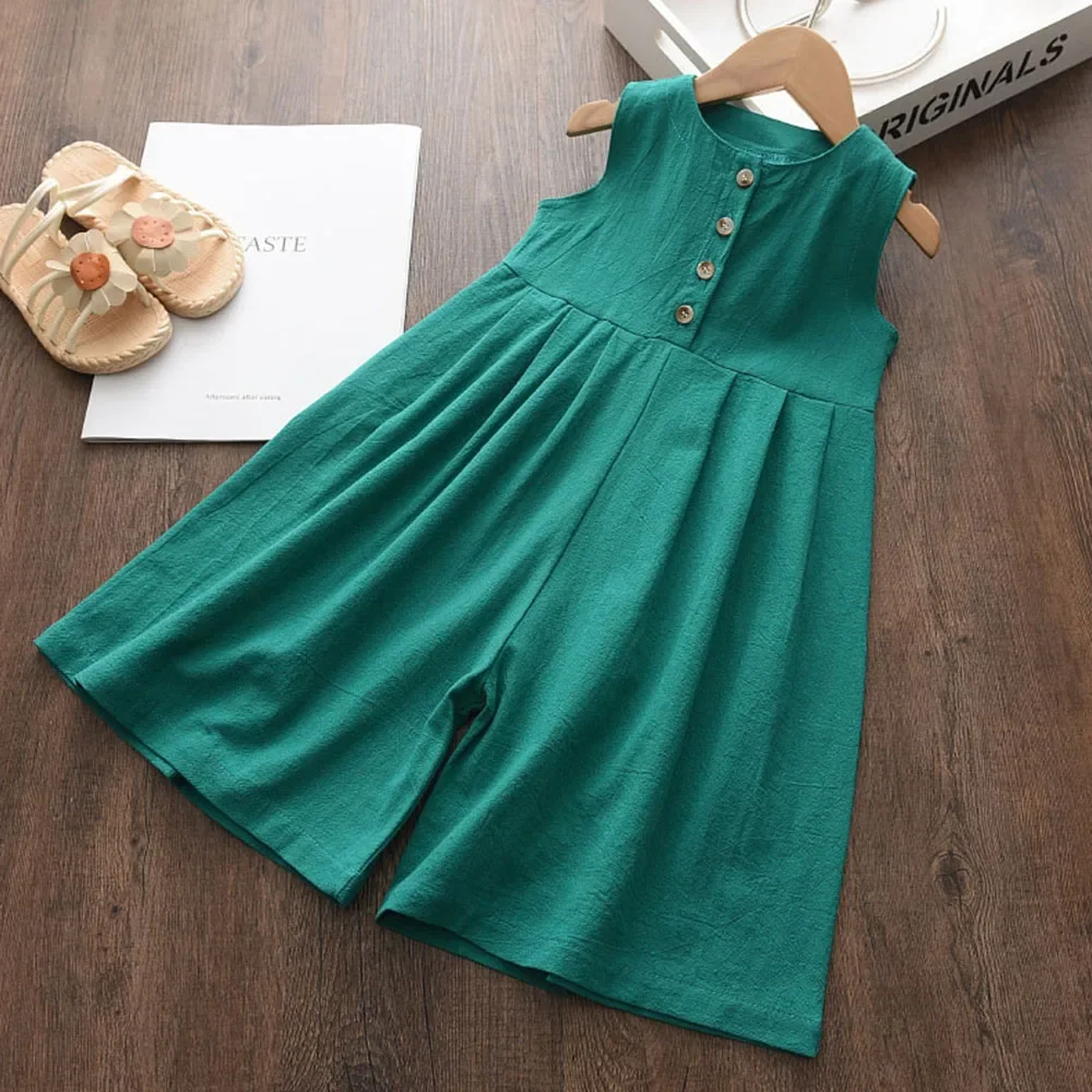 3〜7歳の赤ちゃん用の単色ジャンプスーツ,女の子用のカジュア - Baby Clothing For Summer のレビューと価格