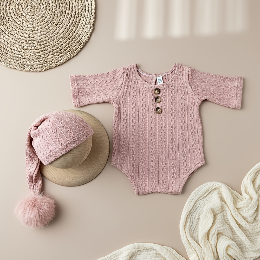 新生児写真撮影小道具ロンパースロングテールハットセットソフト - Romper Onesie Baby のレビューと価格