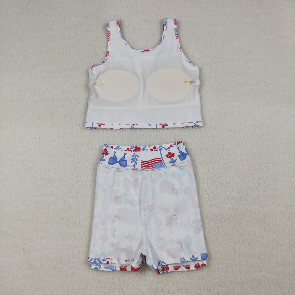 卸売幼児用旗柄ボウシャツスカートショーツキッズスコートセット - Baby Yoga Clothing のレビューと価格