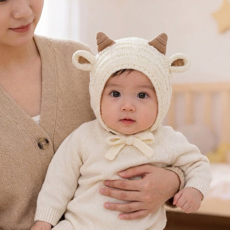 ベビーウィンターニット暖かい帽子 45-50cm 幼児用ニッ - Baby Hat Beanie のレビューと価格