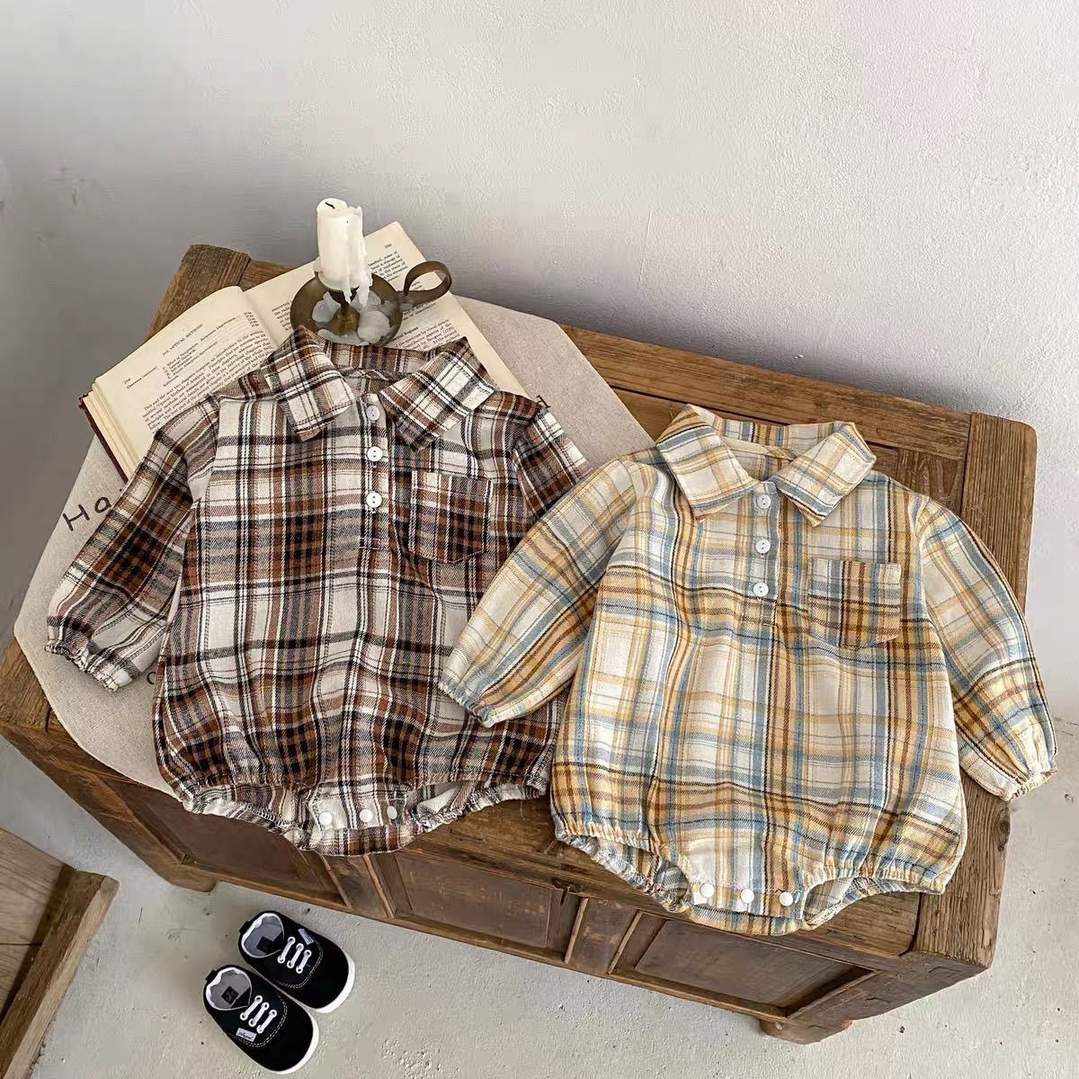 Ircomll 2 個幼児ベビーチェック柄シャツデザインボデ - Baby Clothing Designer のレビューと価格
