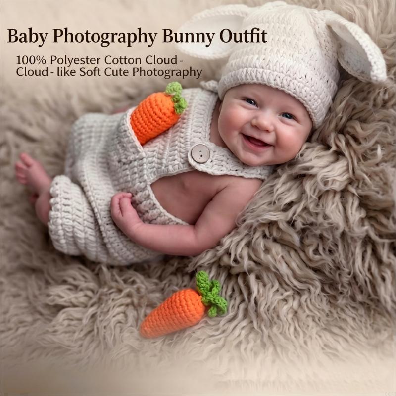かぎ針編みニット新生児写真撮影小道具服ウサギテーマベビーロン - Baby Clothing Crochet のレビューと価格