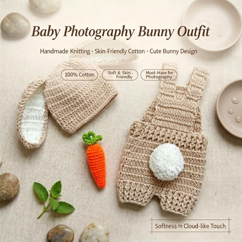 かぎ針編みニット新生児写真撮影小道具服ウサギテーマベビーロン - Baby Clothing Crochet のレビューと価格