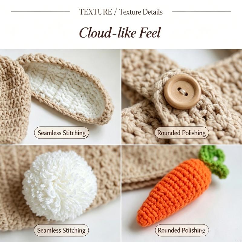 かぎ針編みニット新生児写真撮影小道具服ウサギテーマベビーロン - Baby Clothing Crochet のレビューと価格