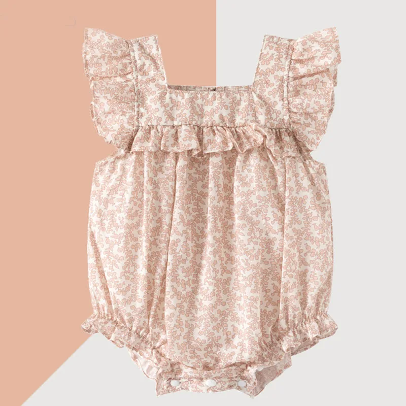 女の赤ちゃんのための空飛ぶ袖付きの夏のジャンプスーツ,0〜2 - Baby Clothing Brands のレビューと価格