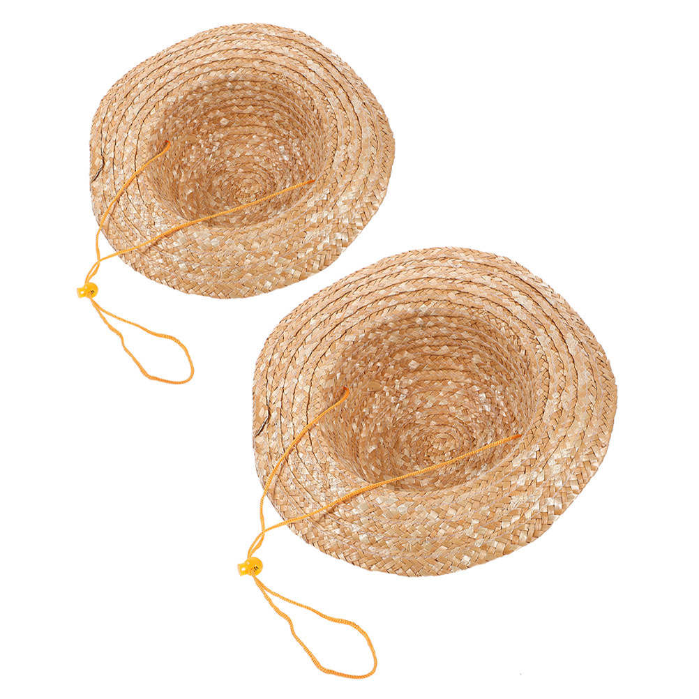 子供用ストロー付きサンハット2枚セット。天然素材で漂白されて - Sun Hat Wide Brim のレビューと価格