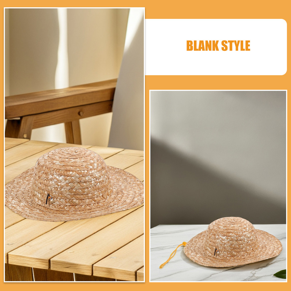 子供用ストロー付きサンハット2枚セット。天然素材で漂白されて - Sun Hat Wide Brim のレビューと価格