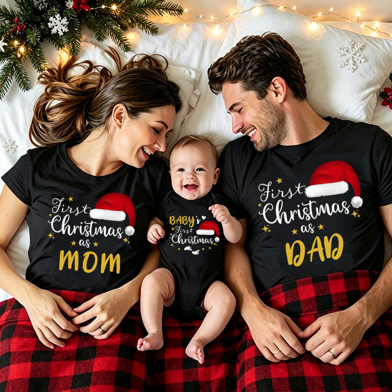 家族でお揃いのクリスマスTシャツ。初めてのクリスマスを、お母 - Baby Clothing For Summer のレビューと価格