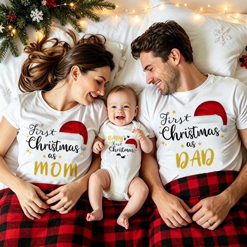 家族でお揃いのクリスマスTシャツ。初めてのクリスマスを、お母 - Baby Clothing For Summer のレビューと価格
