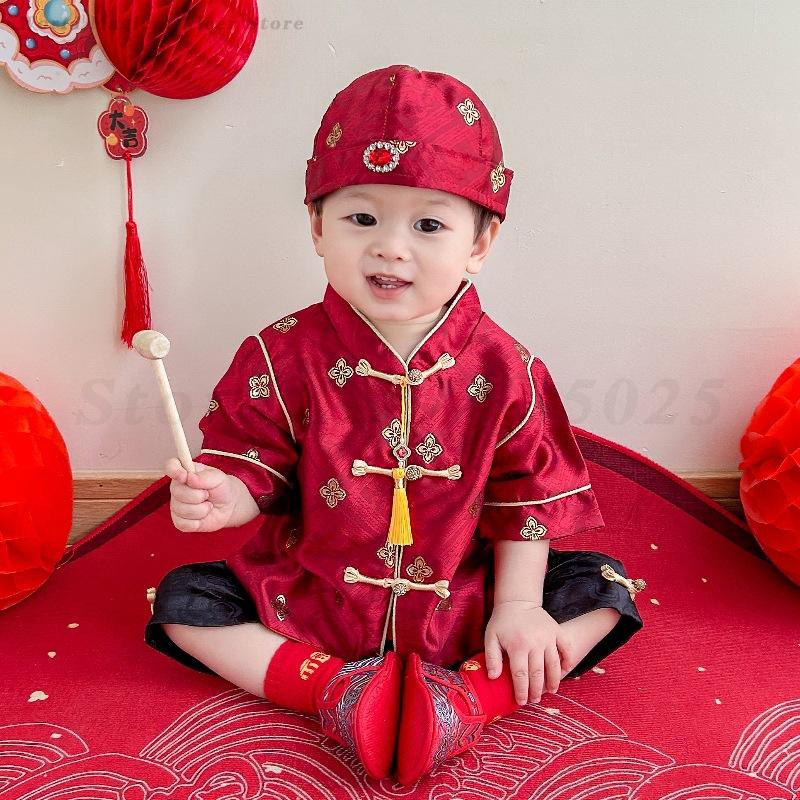 子供のための伝統的なタングスーツ,中国の旧正月の衣装,漢服, - Baby Clothing For Summer のレビューと価格