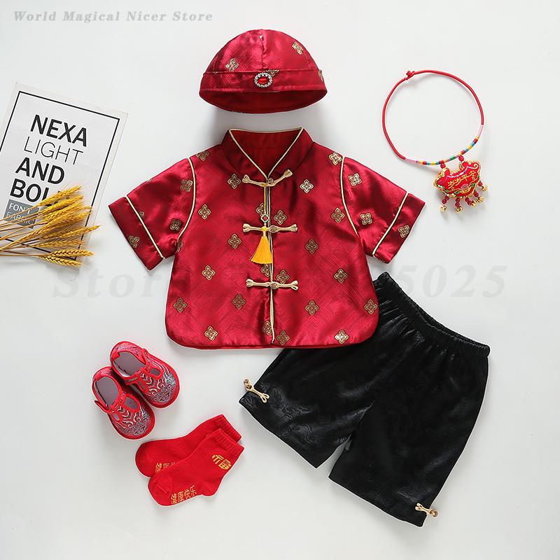 子供のための伝統的なタングスーツ,中国の旧正月の衣装,漢服, - Baby Clothing For Summer のレビューと価格