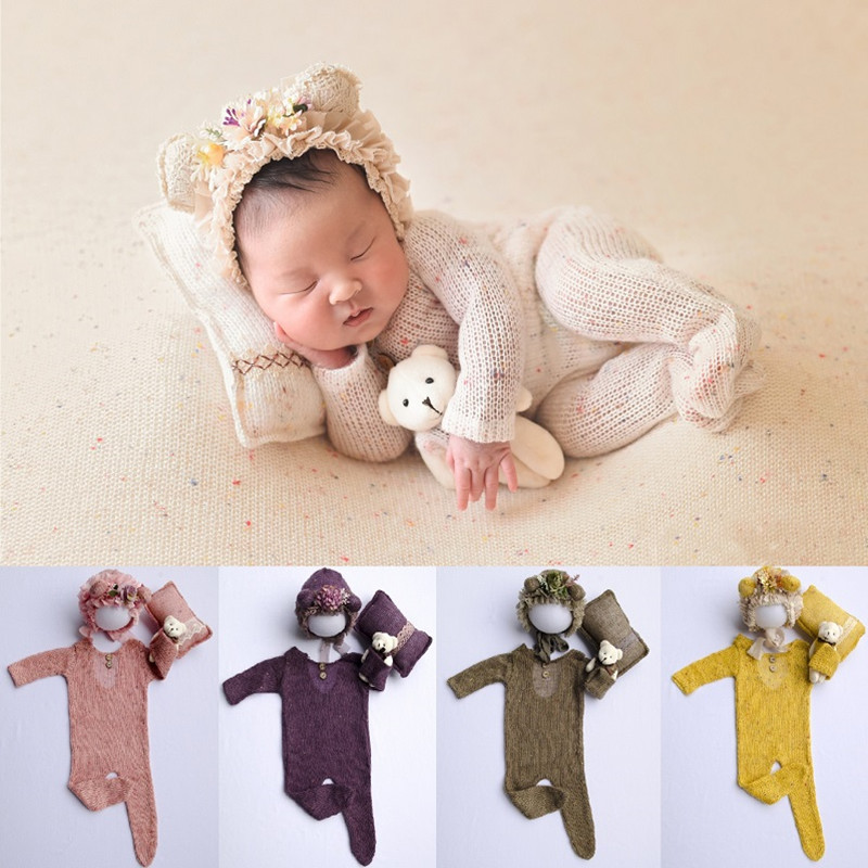 新生児の写真撮影の小道具新生児少年少女ロンパース帽子ベビーロ - Romper Onesie Baby のレビューと価格