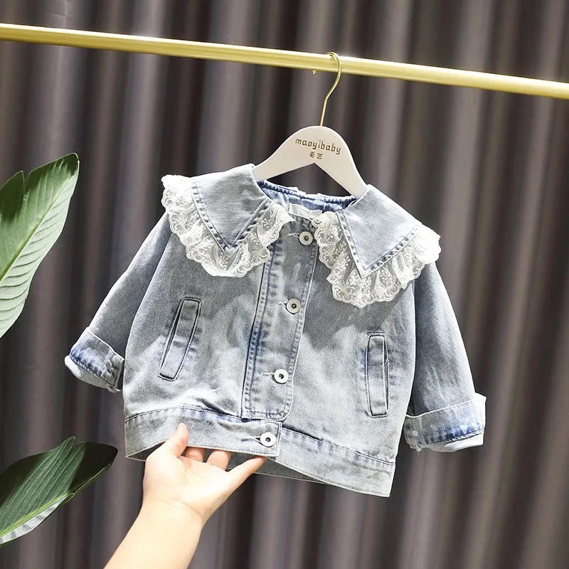 女の子のための素敵なレースのデニムジャケット,プリンセスウェ - Baby Clothing Designer のレビューと価格