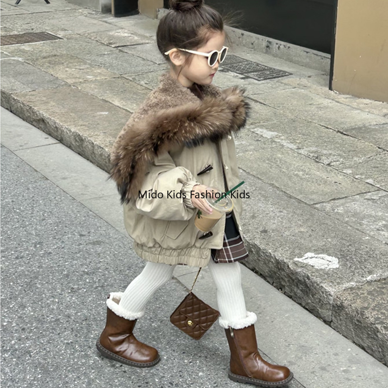 女の子の韓国風冬の新デザインフェイクファーパッド入りコートス - Baby Clothing Designer のレビューと価格