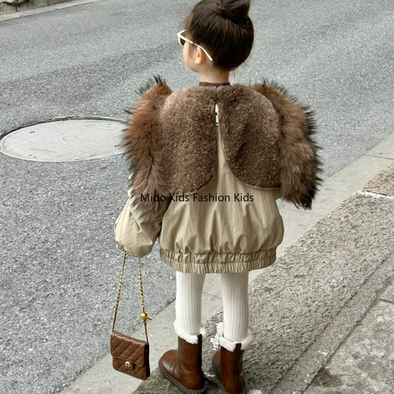 女の子の韓国風冬の新デザインフェイクファーパッド入りコートス - Baby Clothing Designer のレビューと価格