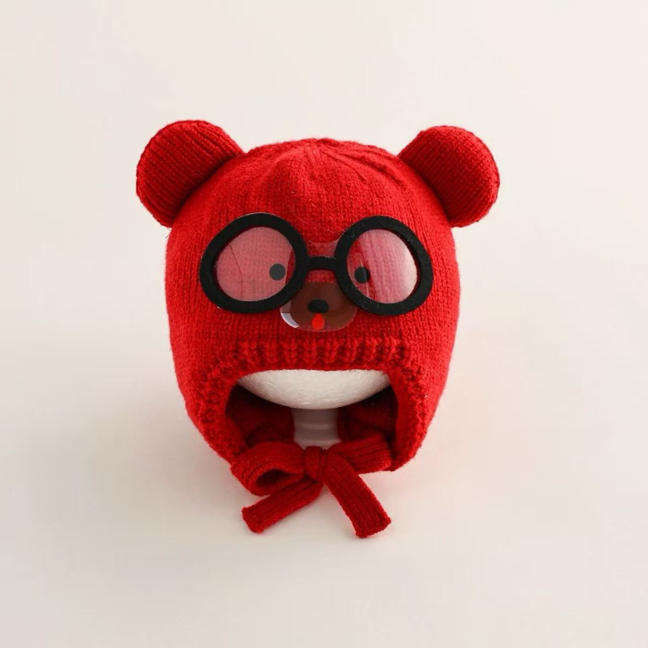 冬暖かいベビービーニー帽子漫画かわいいウールニット耳保護レー - Baby Hat Beanie のレビューと価格
