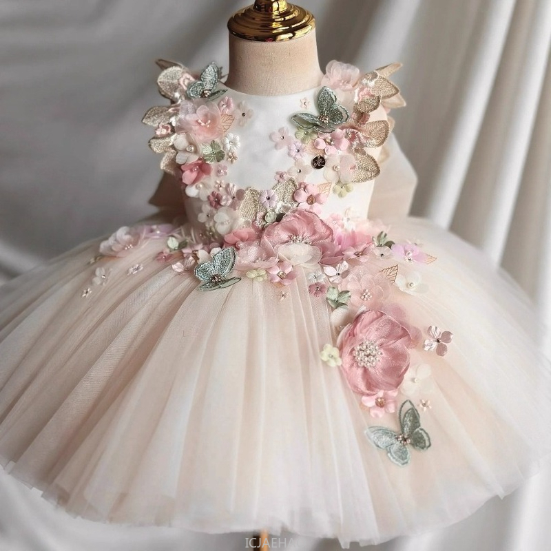 結婚式のドレス夏子供女の子最初の誕生日花柄プリンセスガウン衣 - Baby Clothing For Summer のレビューと価格