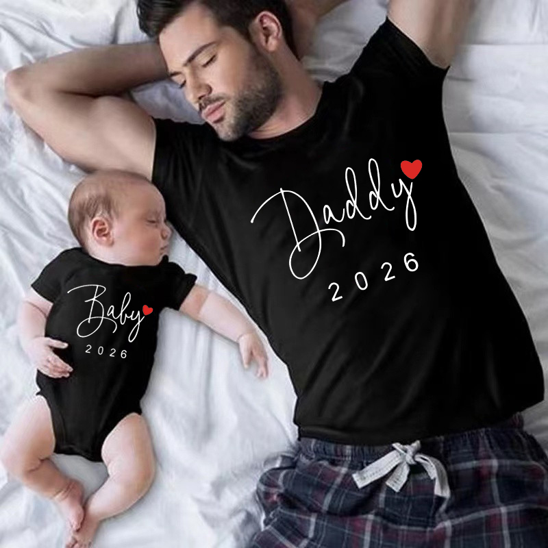 面白い赤ちゃんパパママ 2026 家族お揃い服シンプルな妊娠 - Baby Clothing For Summer のレビューと価格