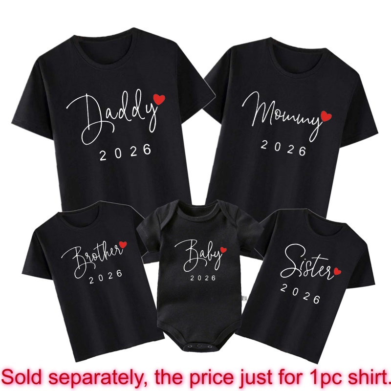 面白い赤ちゃんパパママ 2026 家族お揃い服シンプルな妊娠 - Baby Clothing For Summer のレビューと価格